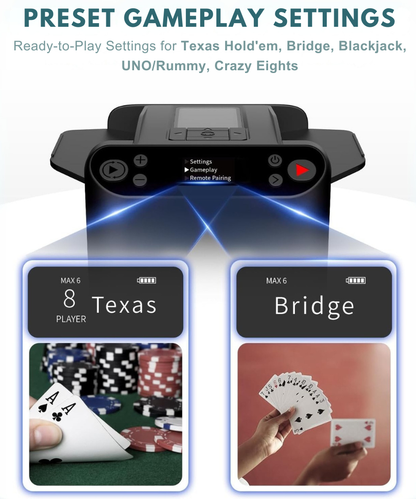 🎉2-in-1 Automatic Card Shuffler &amp; Dealer With 4 Card Drawing Remotes