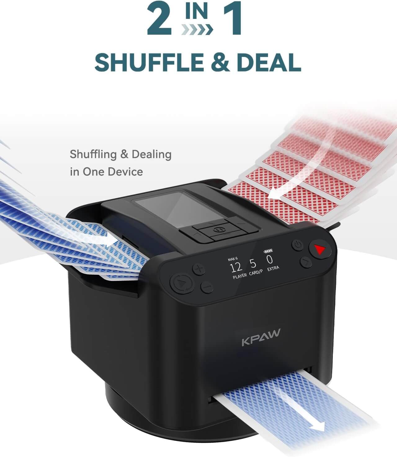 🎉2-in-1 Automatic Card Shuffler &amp; Dealer With 4 Card Drawing Remotes